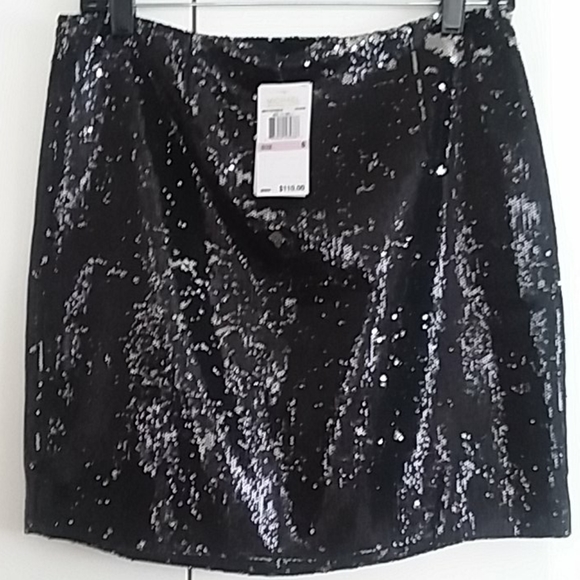 Michael Kors Black & Silver Sequined Miniskirt NWT - Picture 4 of 16